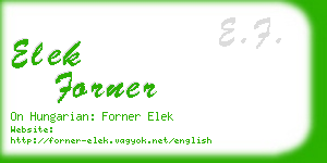 elek forner business card
